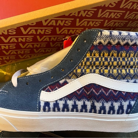 VANS Sk8 Hi Top Fair Isle Blue Denim Shoes  VN0A7Q5NBER main image 6